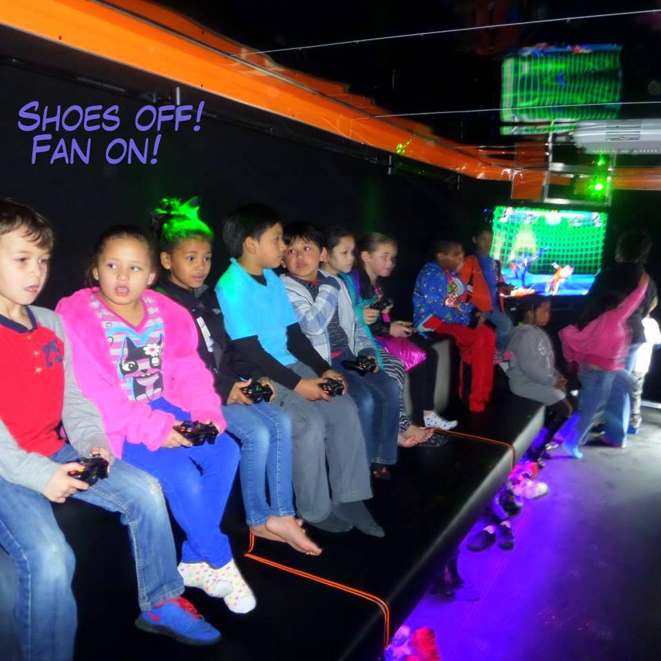 Shoes off fan on Rockin' Rollin' Video Game Party